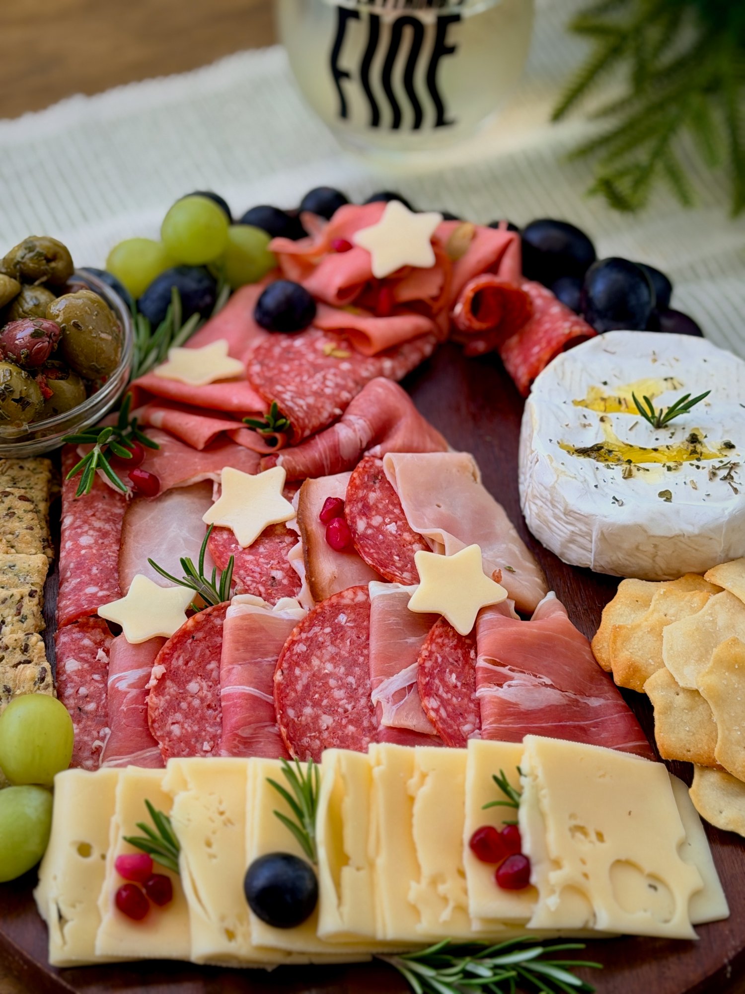 Santa Hat Christmas Charcuterie Board
